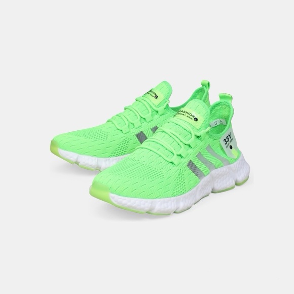 Men’s Lace Up Running Shoes, Green, US 10, Sneakers, Rubber - Picture 3 of 3